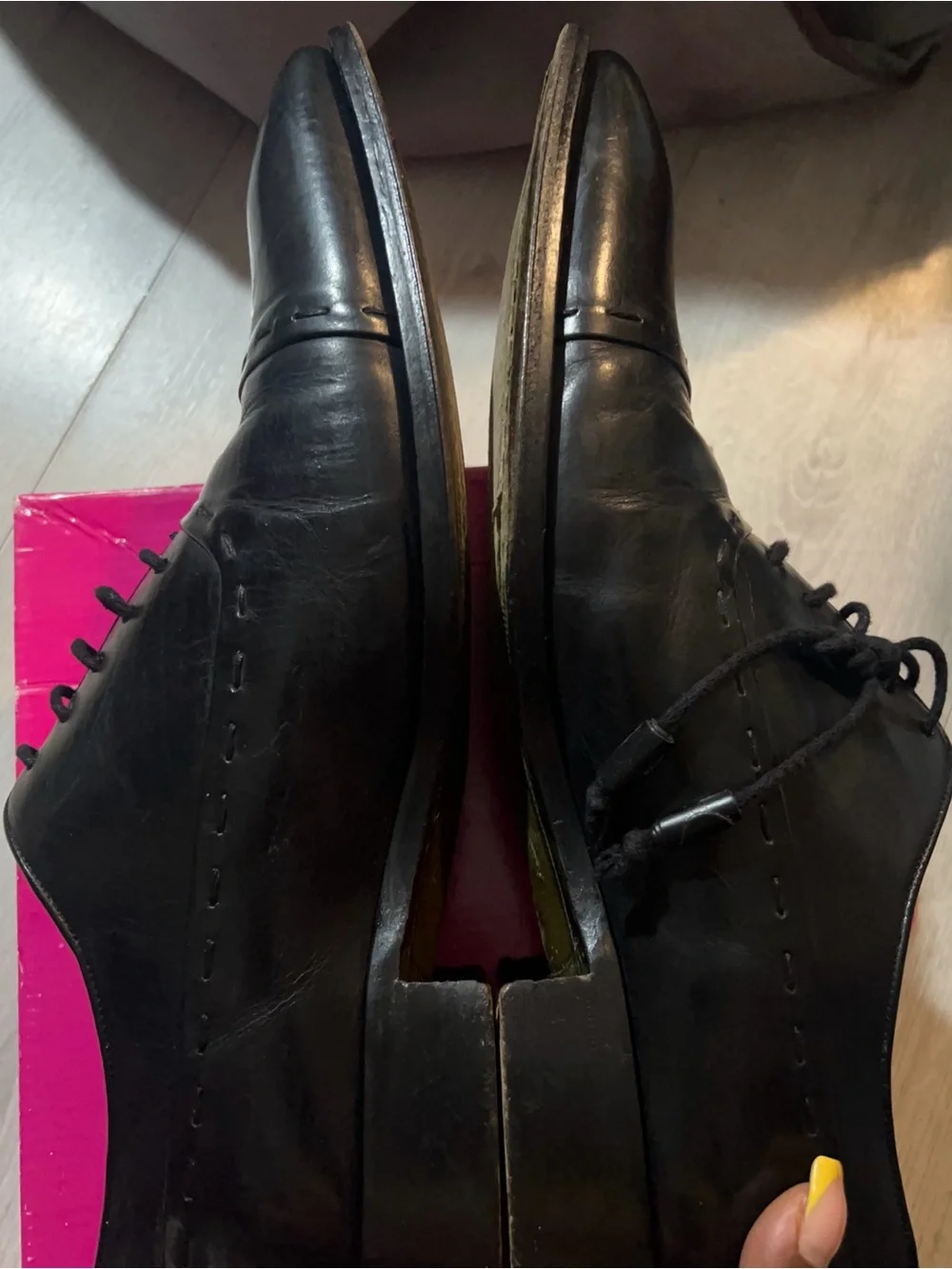 Mezlan Brizio Black Leather Cap Toe Oxfords- Size 13 M filigree Crest